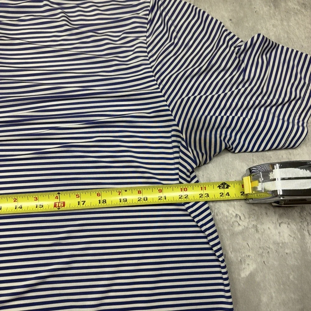 RLX Ralph LaureN Performance Golf Polo Whistling Straits Blue White Striped XL
